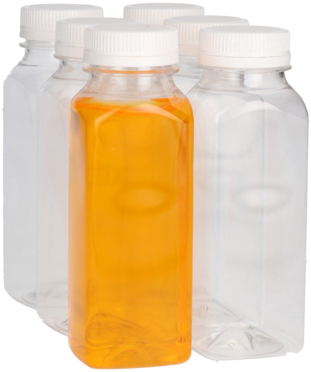 6 x Sapfles Plastic 125 ml - Vierkant - PET Flessen met Dop wit- PET Kunststof BPA-vrij - Plastic Flessen Navulbaar - Met Dop - Lege Flessen - 6 stuks