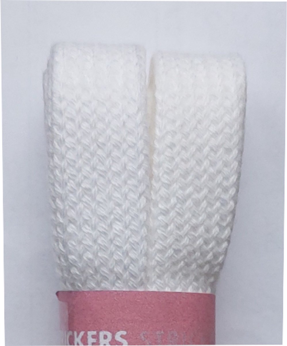 Strickers Veter - Wit - Plat - Extra Breed - Lengte 90 cm - Breedte 11 mm - Schoenveter