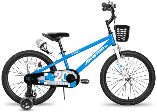 Joystar Pluto Kinderfiets - 20 inch - met mandje - met waterfles - zijwieltjes - bel - handrem - blauw van JOYSTAR — afbeelding 2