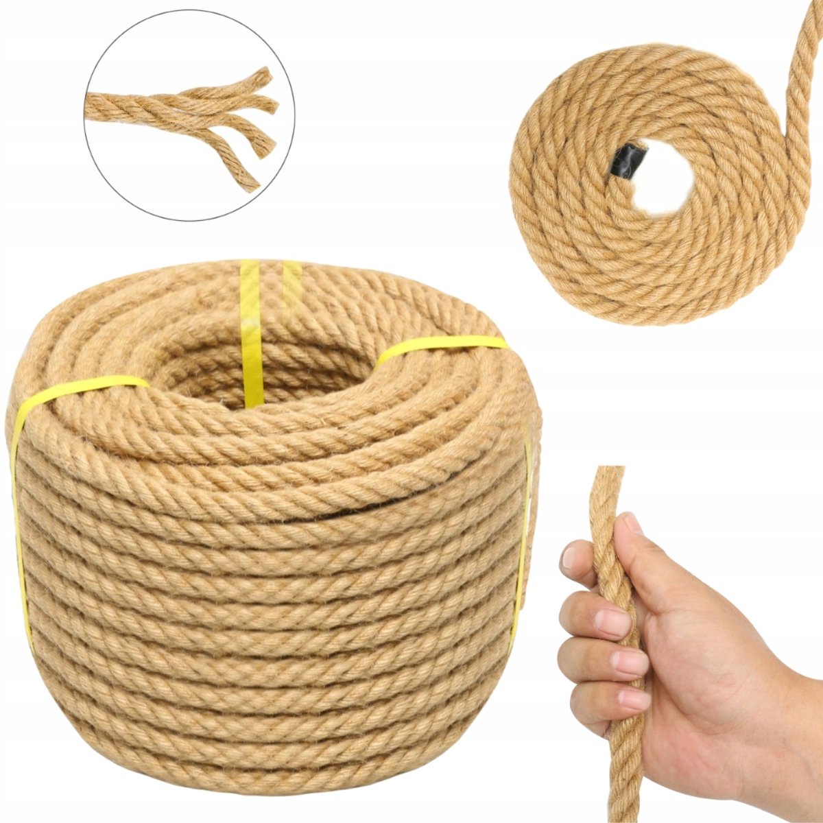 Natuurlijk Jute Touw 18mm 5m - Decoratie, Zeilen, DIY