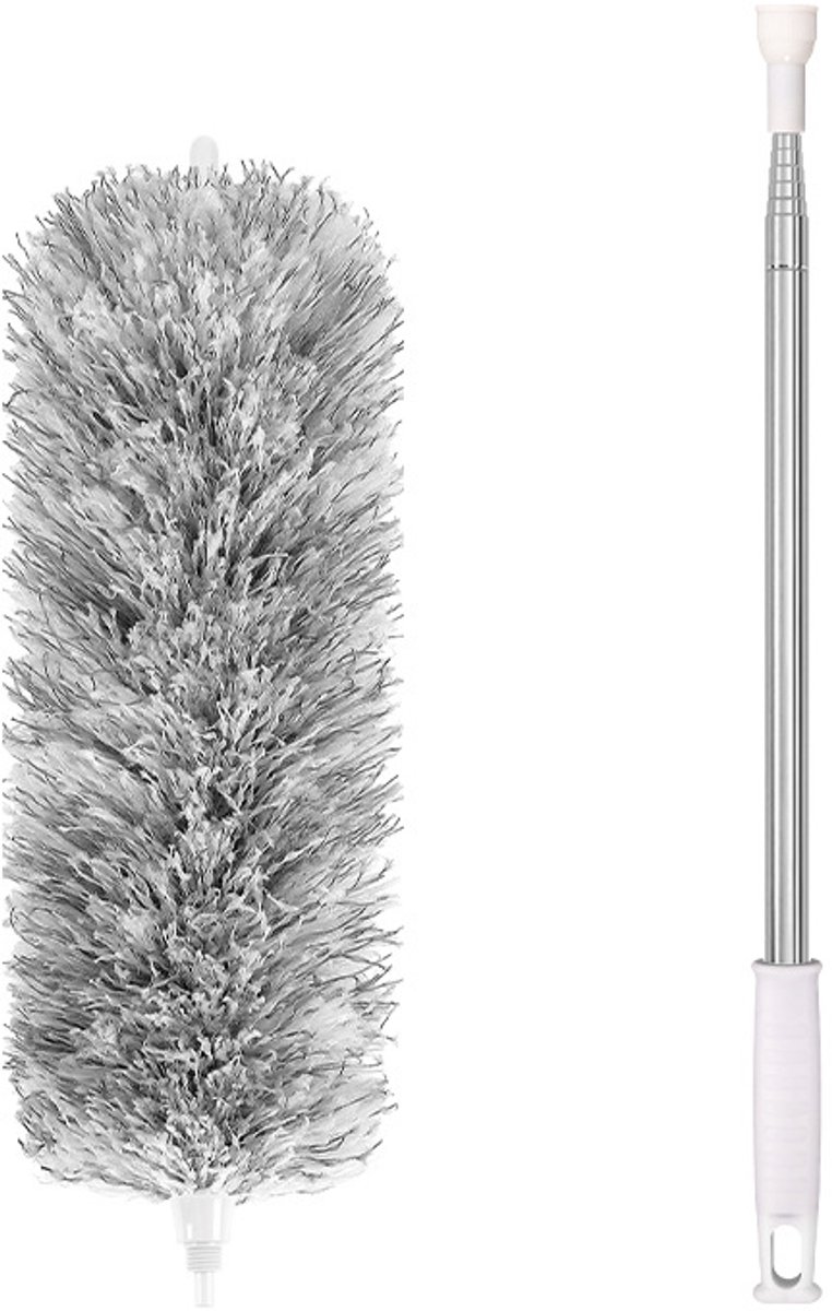 Intrekbare plumeau - 140 cm plumeau - plumeau - plumeau uitschuifbaar - Wasbaar - PP - Grijs