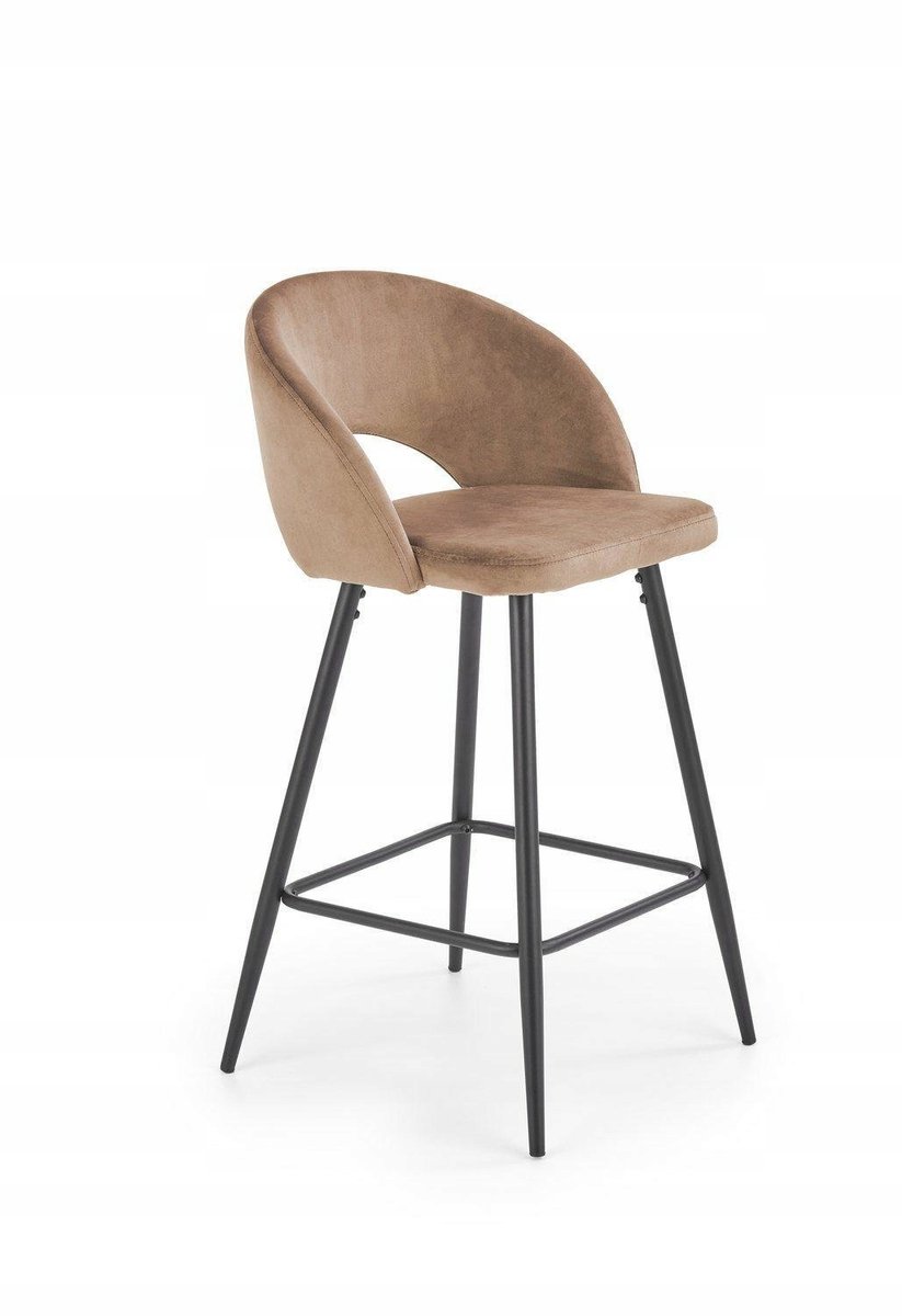 Intesi Achtergrond Kruk Selli - Beige Fluweel, 65cm Zithoogte