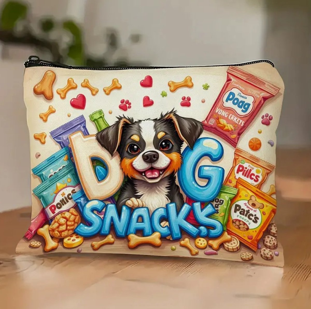 Honden etui – Schattig Hondendesign met Snackprint 23,5 x 17,5 cm