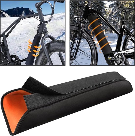 2 Stuks - Beschermhoes voor Fietsaccu - Geïntegreerde Accuhoes - Waterdicht en Stofdicht - past op frames met een omtrek van 28-36CM (oranje kleur) van Merkloos — afbeelding 4