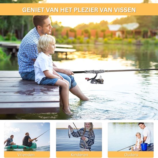 Thuys – Werphengel Met Molen – Vishengel – Hengelset – 49.9 x 16 x 6.4 cm — afbeelding 5