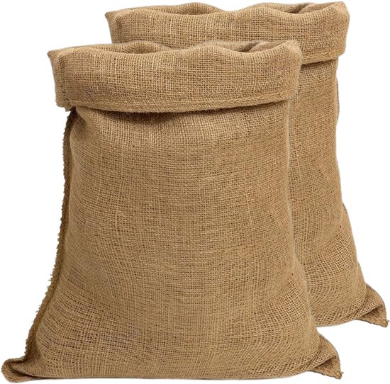 Nuvio® Jute Zak 60x110cm - 2 Stuks - Grote Jute Zakken - Jute Zak Groot - Jute Zakken Voor Zaklopen - Jute Zak Onbedrukt - Zak Van Sinterklaas - Sinterklaaszak - Cadeau Zak - Decoratie Jute Zak - 100% Jute Zak - Aardappelzak - Zaklopen
