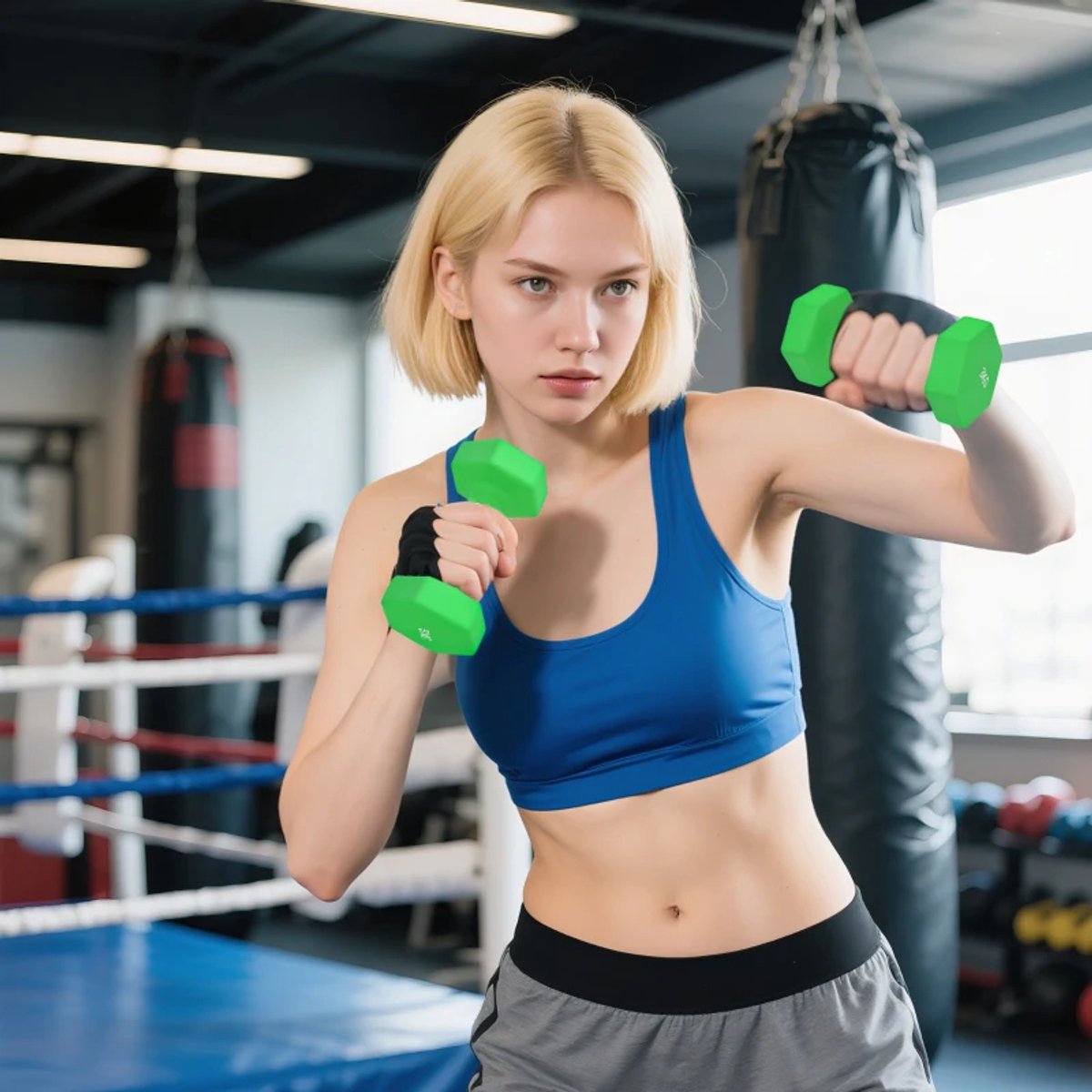Halterset met Halterstandaard - Dumbells - Gewichten - Dumbells set van 6 Halters - Gewichten Fitness - 2 x 1 kg, 2 x 3 kg, 2 x 5 kg - Halter set voor Krachttraining, Workout, Gym thumbnail 2
