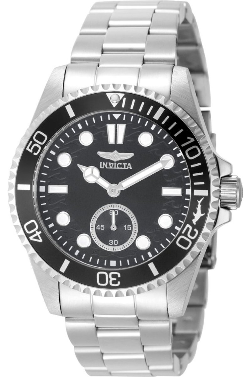 Invicta Pro Diver 49431 Heren Horloge - Waterdicht - Analoog - Quartz Uurwerk - Roestvrij Staal met grijze Wijzerplaat - 43mm