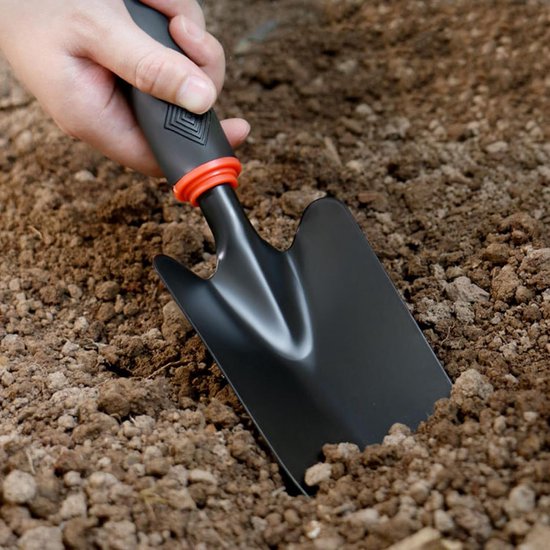 Tuinschep - Schep van roestvrij staal - Rubberen handvat - Antislip - Voor graven, tuinieren en het planten van gazons van Merkloos	 — afbeelding 3