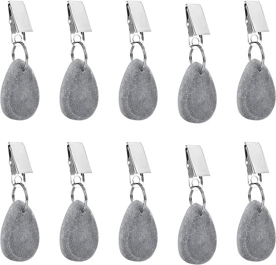 Lot De 6 Poids De Nappe Lourds En Marbre Avec Clips - Pour Table Extérieure