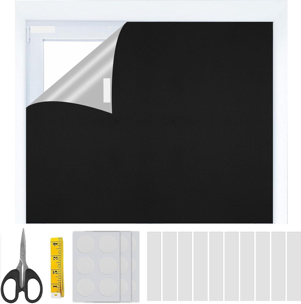 CSGoods - Verduisterend rolgordijn dakraam 100x150 cm zonder boren - verduisteringsrolgordijn - thermorolgordijn - draagbare zonwering - voor familie - reizen - binnen.