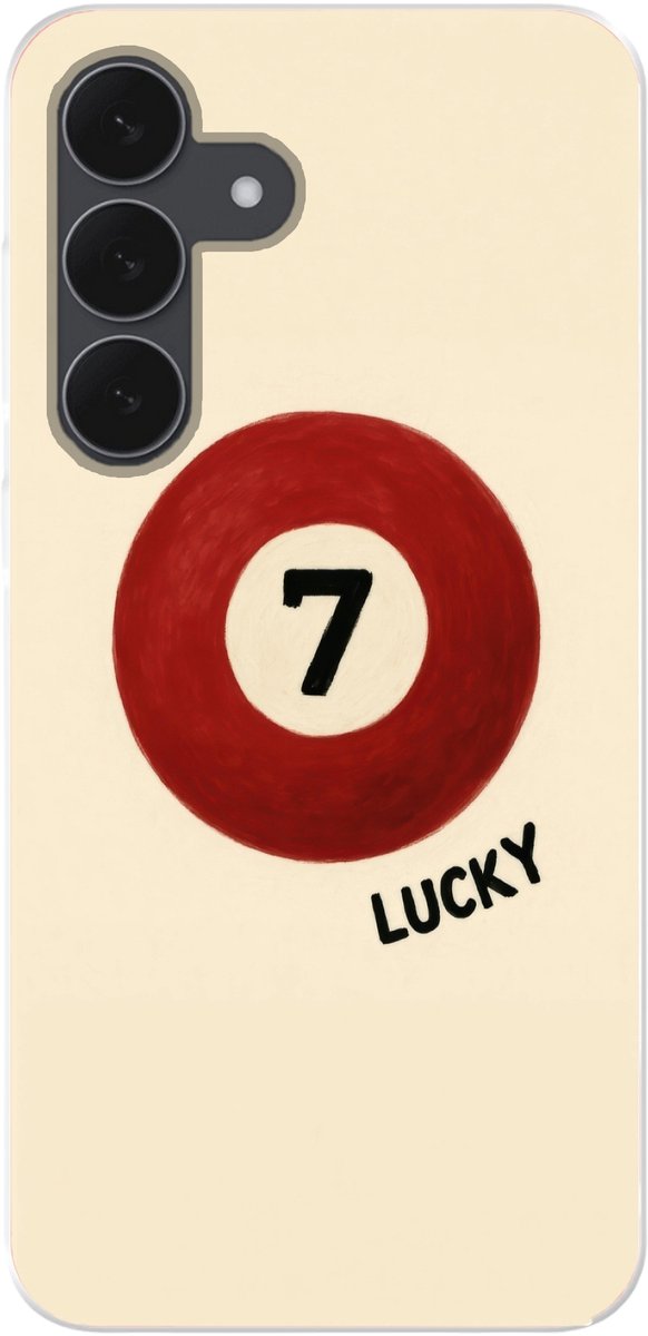 Telefoonhoesje Geschikt voor Samsung Galaxy S25 FE hoesje - Cirkel - Zeven - Lucky - Rood - Siliconen Telefoonhoesje Telefoonhoesje