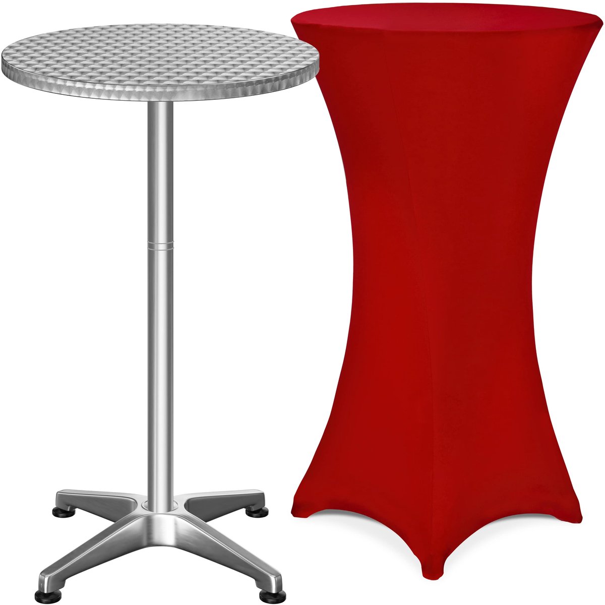 Casaria Statafel met Tafelrok – Klapbaar en Verstelbaar 70-115cm – Rood
