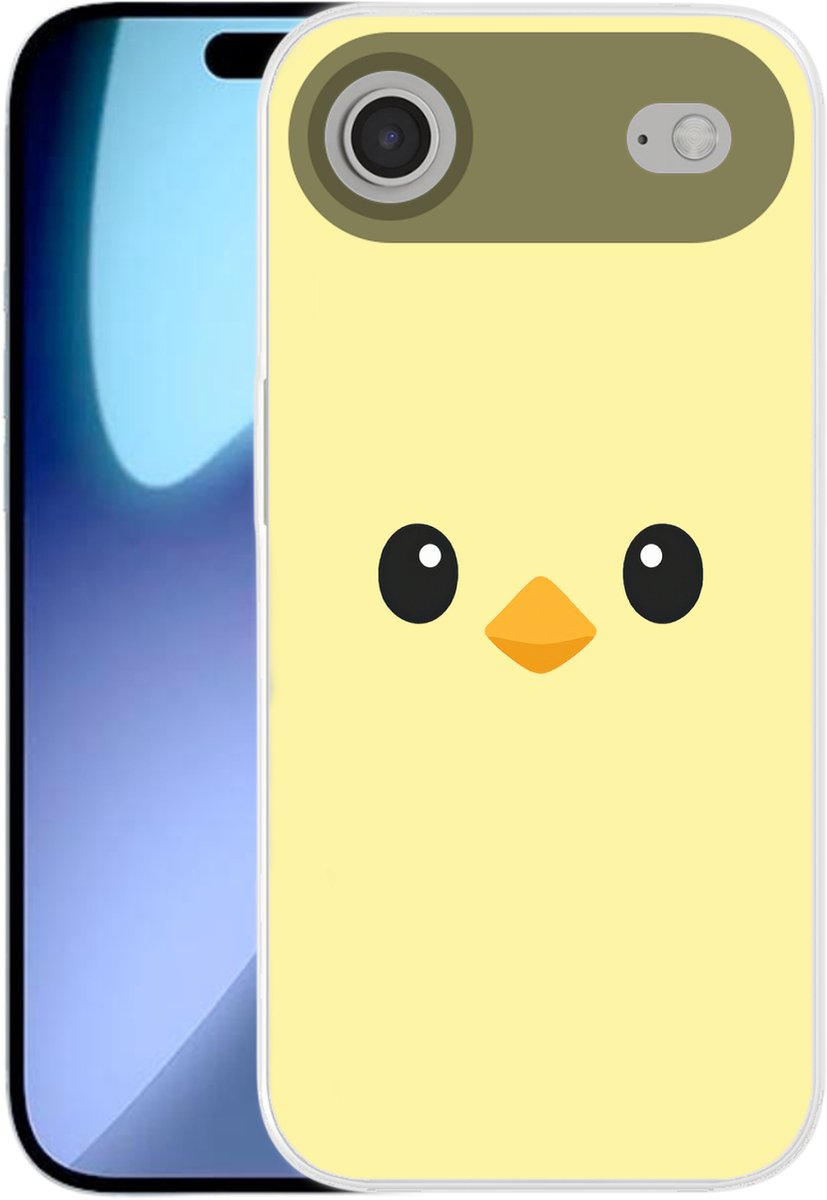 Telefoonhoesje Geschikt voor iPhone Air hoesje - Kuiken - Vrolijk - Geel - Minimalistisch - Siliconen Telefoonhoesje Telefoonhoesje