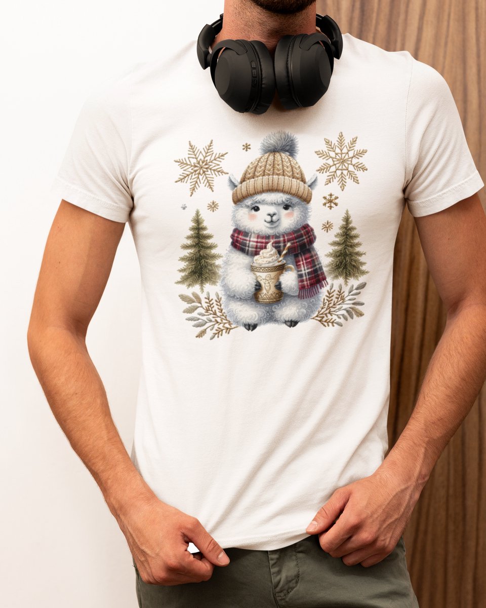 Cozy Llama Kerst - Kerst T-shirt Wit - Grappig T-shirt - Maat XL - Kerst Cadeau Mannen - Limited Edition