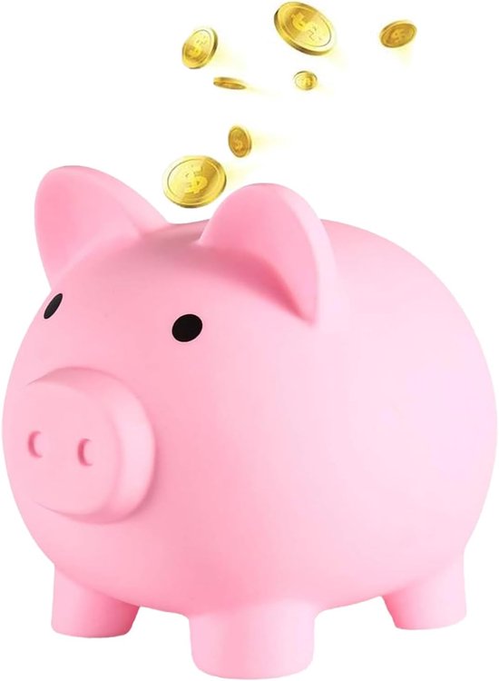 Tirelire cochon porte-bonheur pour Enfants, tirelire à pièces pour mariages, Noël, Halloween, cadeaux d'anniversaire (rose, 15*12*13,5 cm)