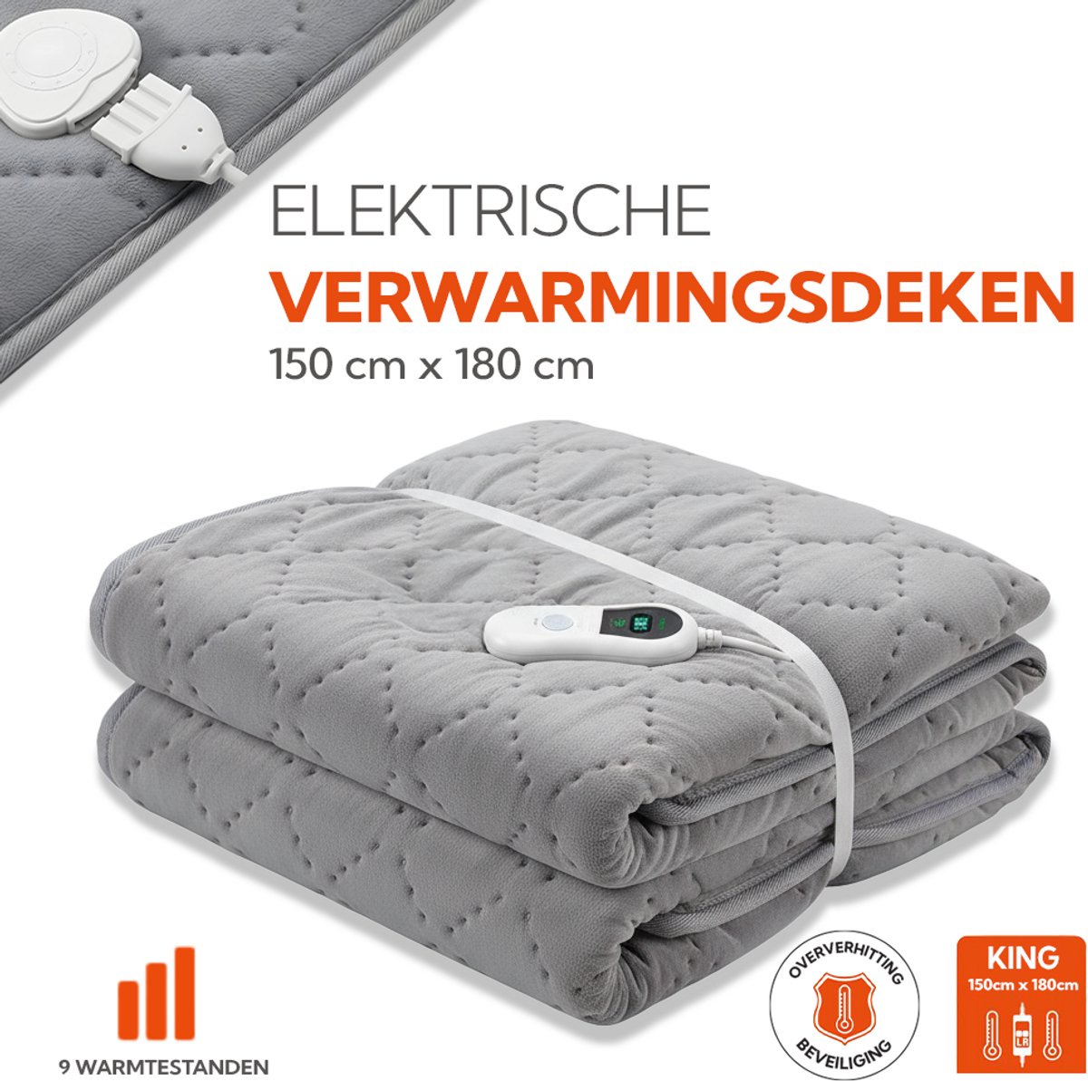 Orion Store Lexorion Aqua Elektrische Deken Snel Opwarmend 150x180cm - Orion Store - €78,50