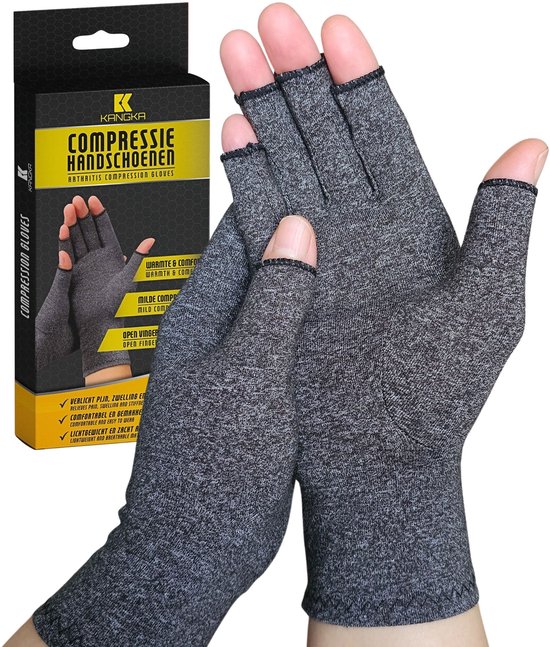 Gants Kangka Rhumatisme Bout des Doigts Ouverts Taille M Grijs