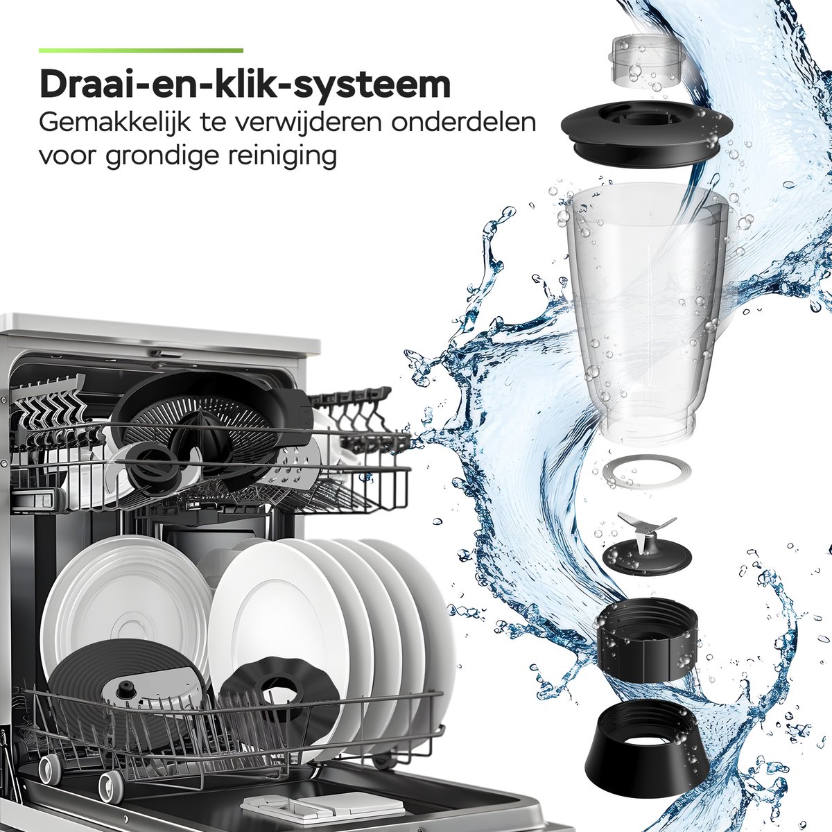 TurboTronic FP900 Foodprocessor - 8-in-1 Keukenmachine - 3 Liter - Zwart thumbnail 5