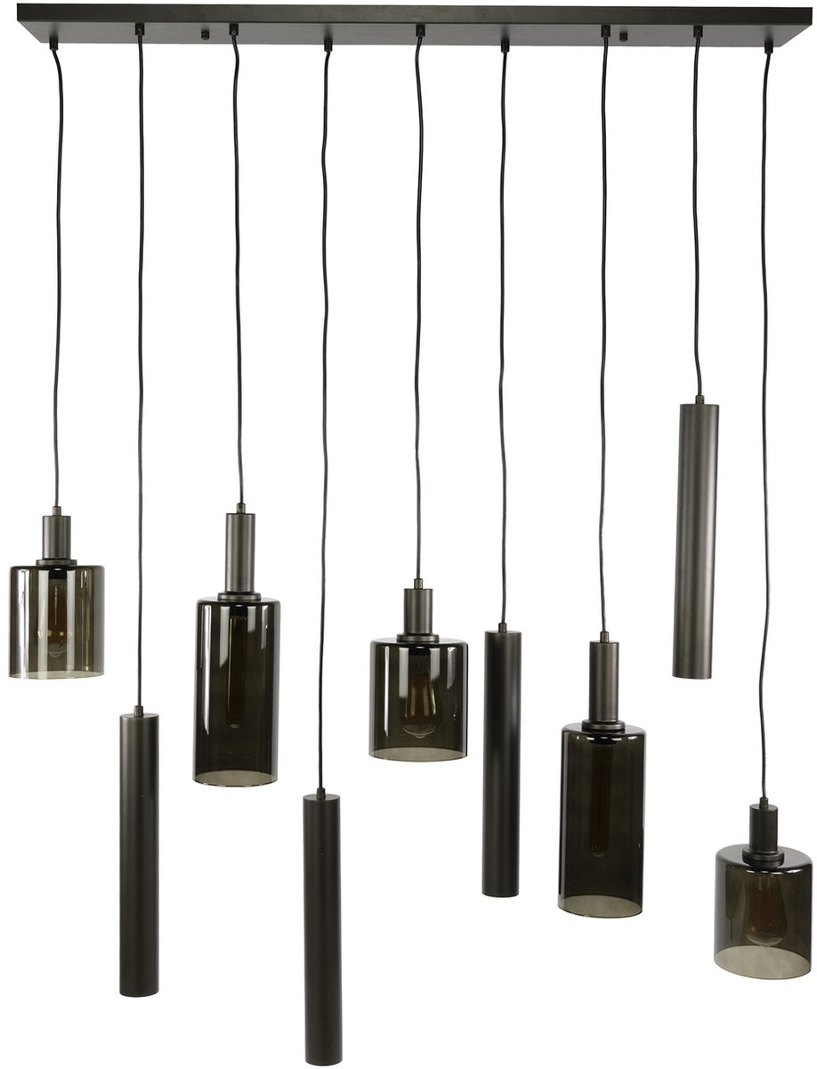 Giga Meubel Hanglamp Sepiora - Bruin - 9-Lichts - 116x22x150cm