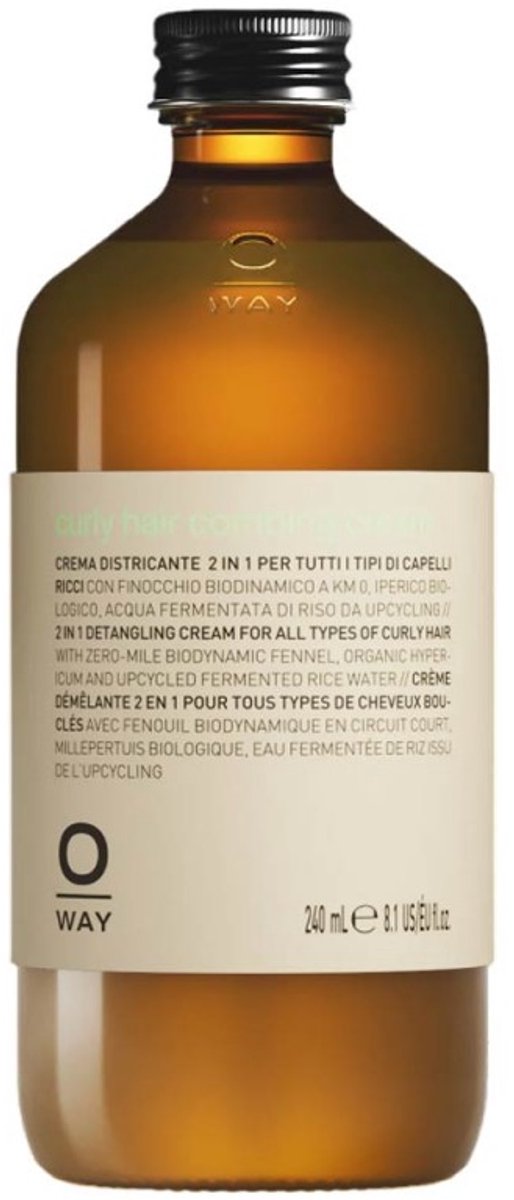 Oway Curly Hair Combing Cream 240ml NIEUW 2025 - multifunctionele hydraterende of stylingcrème voor krullend en golvend haar