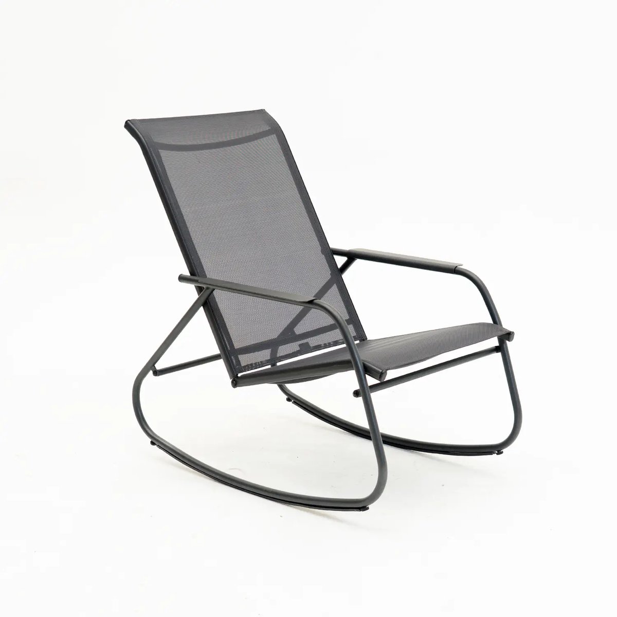 VITA- Noa rocking chair graphite/grijs - Comfortabel textieleen - schommelstoel - makkelijke montage - aluminium onderstel - Met armsteunen - VITA tuinmeubelen