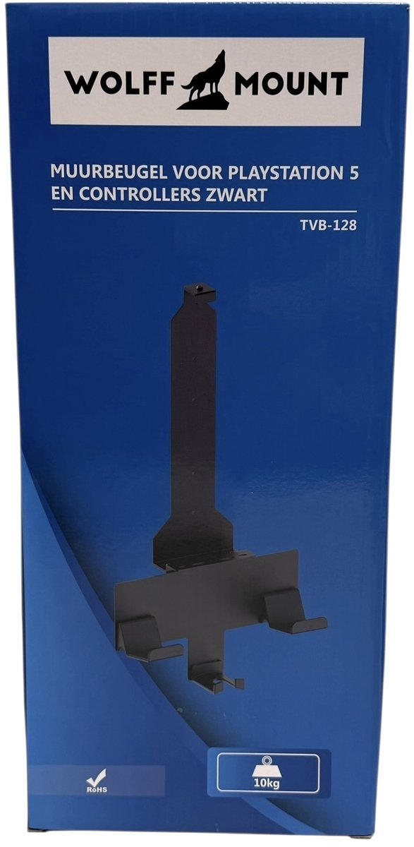 Wolff Mount |PlayStation 5 – Zwarte PS5 Houder met Controller- & Headsetsteunen |Muurmontage |Super stevige metalen Muurbeugel