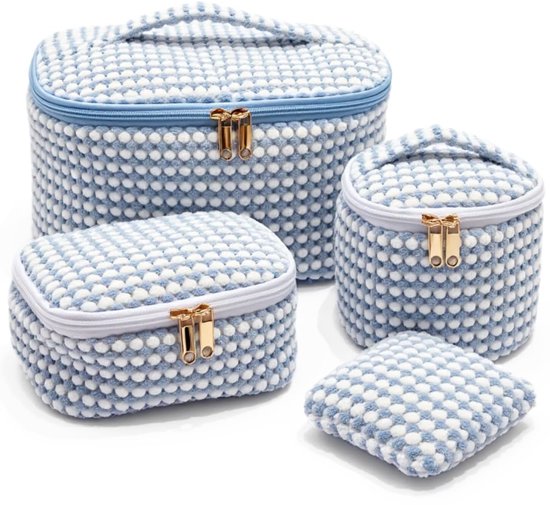 Reisset Make-up Tas 4-delig – Beautycase & Toilettas Set voor Dames – Waterdichte Make-up Organizer voor Reizen, Badkamer & Dagelijks Gebruik - ANMI