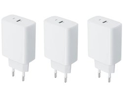 3 stuks OneOne 30W super snellader. Witte oplader met USB C. PD en Quick Charge lader adapter past op Redmi Note 14 Pro, Note 14 Pro +, Turbo 4, Pad 6S Pro, Pad Pro 5G, Pad Pro, K70 Ultra, K80, K80 Pro, Xiaomi
