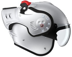 Roof Boxer V8 Alpha Silverwhite - Systeemhelm - Maat M - Boxer helm - Motorhelm - ECE 22-06 gekeurd