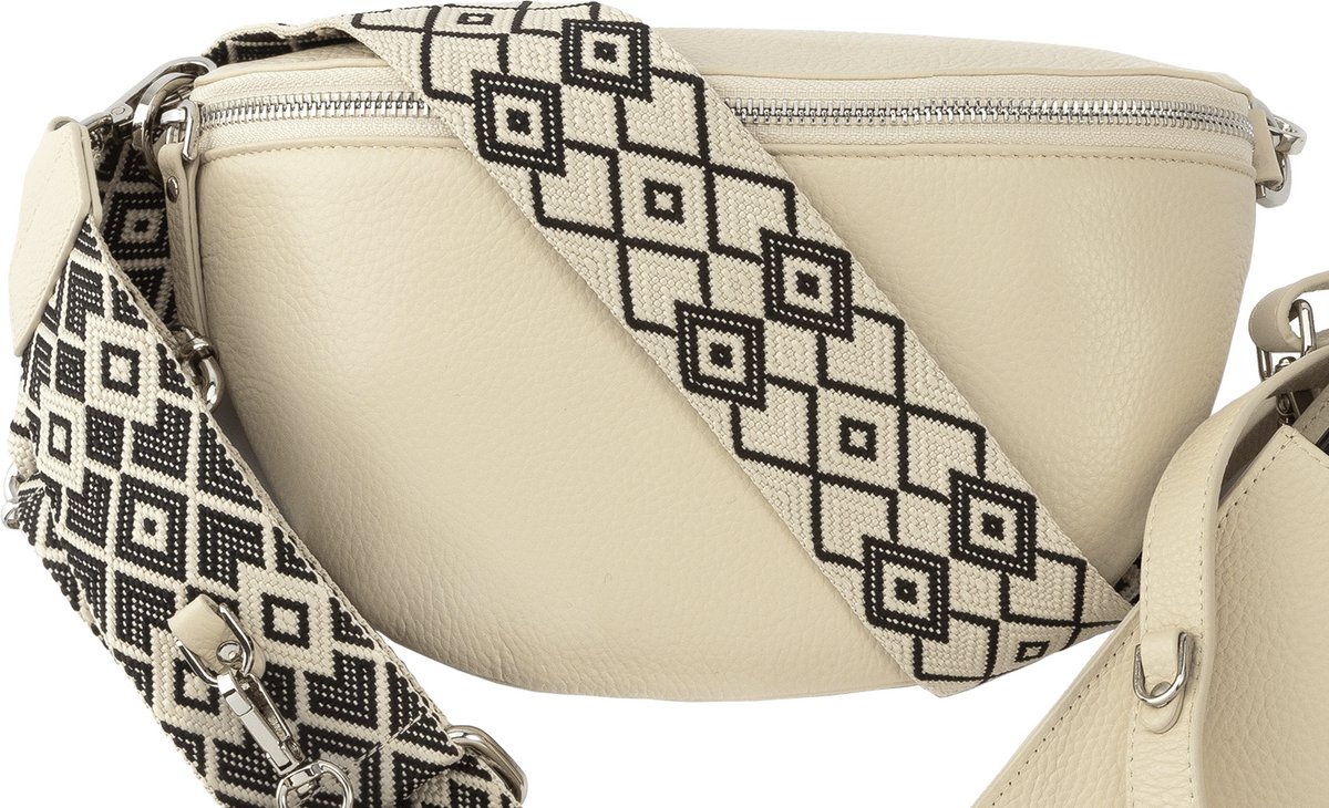 Jackie L Cross Body Bag beige – leer