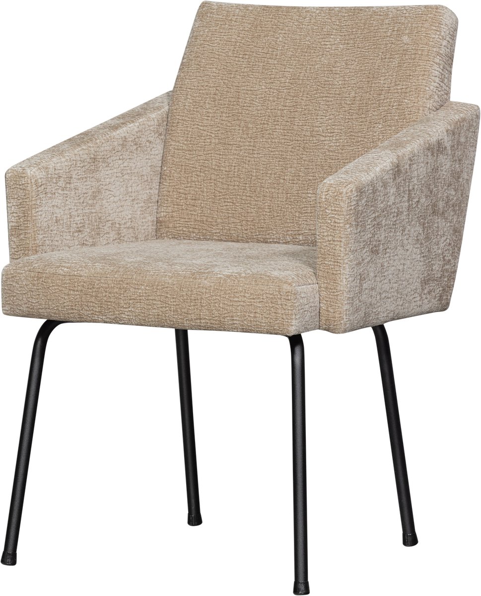WOOOD mount eetkamerstoelen - polyester - zand - set van 2