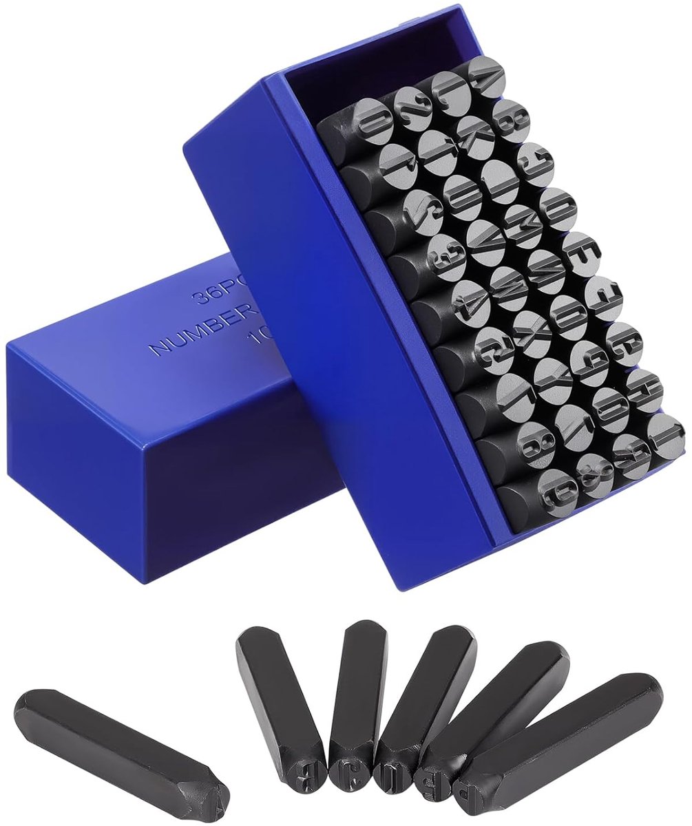 TRANKIELO® - Set van 36 metalen slagletters – 10 mm, A-Z & 0-9 – Duurzaam stempelgereedschap voor ambacht en personalisatie