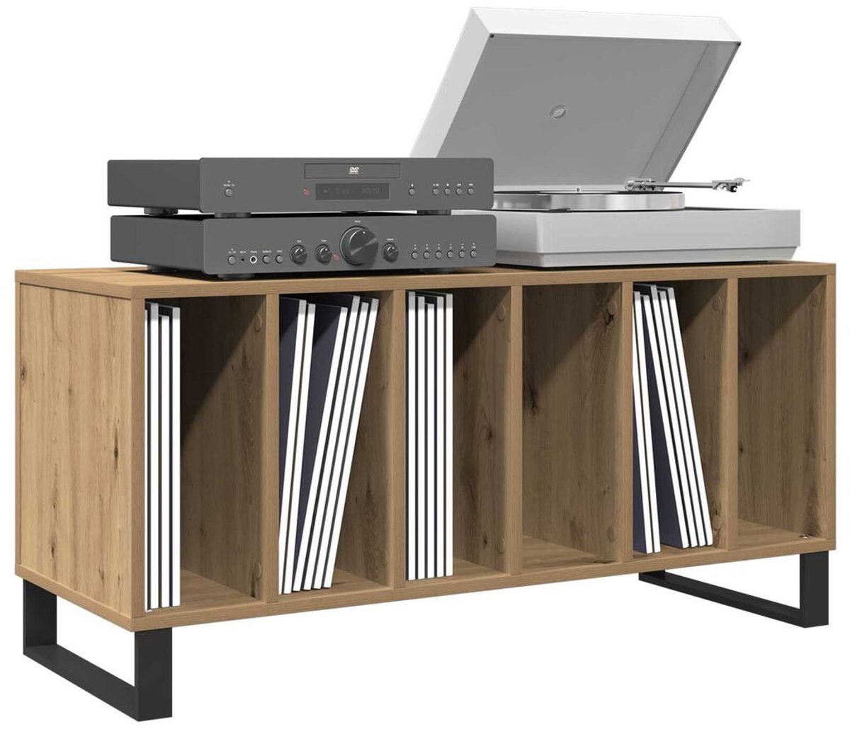 Platenspeler Meubel - LP-kast - Platenspelerkast - Draaitafelstandaard - Platenspelerstandaard - Vintage Displayplank - Artisanaal Eiken