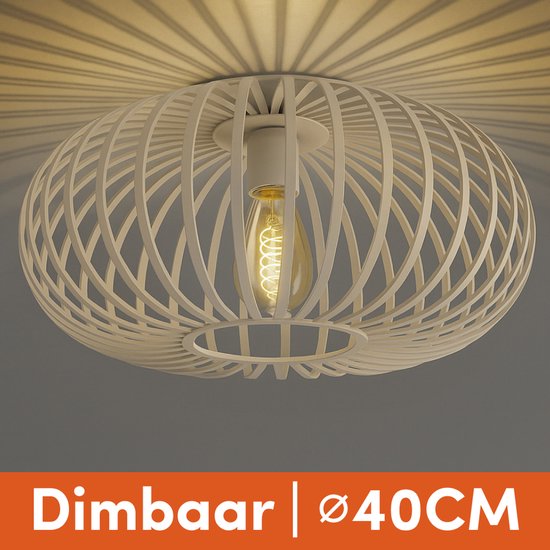 Plafonnier Nolt Beige - Plafonnier E27 Lampe - Industriel - Taupe - ⌀ 40cm
