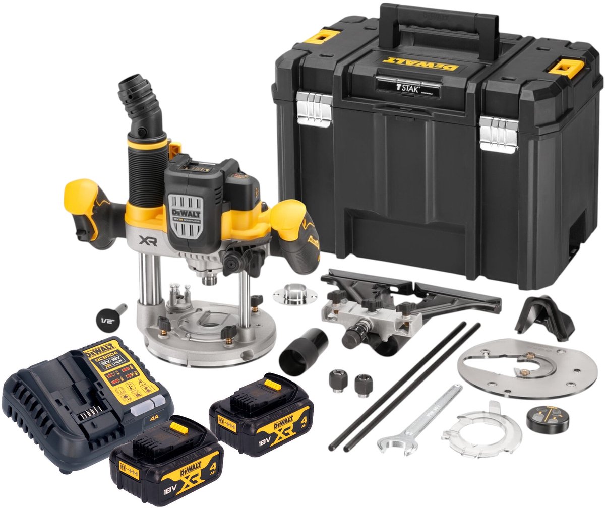DeWalt DCW 620 M2T bovenfrees 18 V 12 mm borstelloos + 2x accu 4.0 Ah + lader + TSTAK