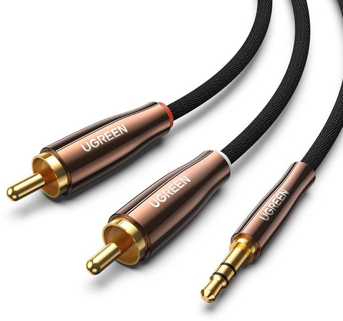 Ugreen Kabel 2X Rca Naar Jack 3,5 Mm 1 M Voor Uitstekende Audioversterker