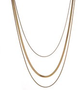EmmyRovi – Layered Ketting – Goudkleurig – RVS – Drie Lagen – Moederdag Cadeau