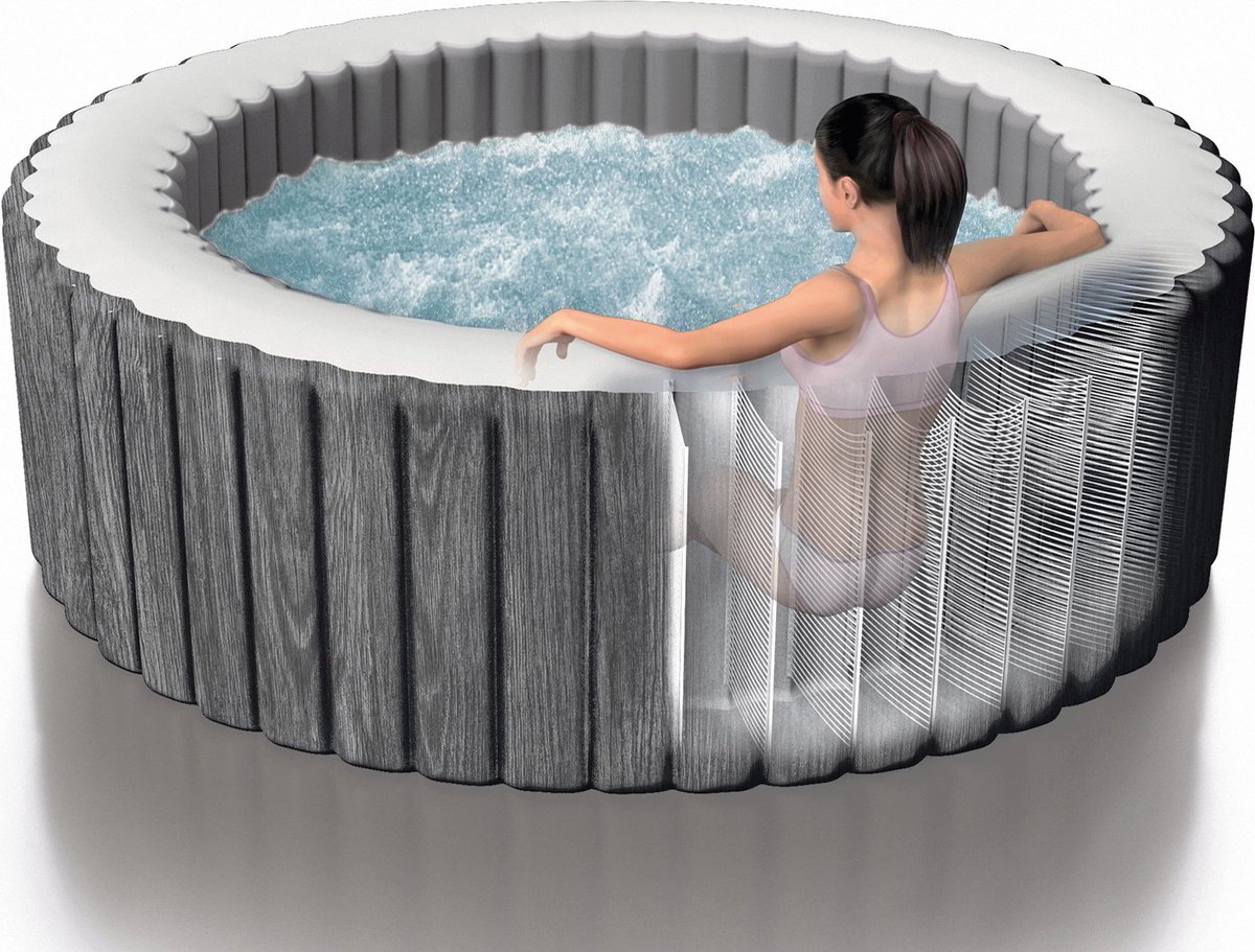 Intex 4-persoons Deluxe Round Bubble Spa Set Greywood - afbeelding 3