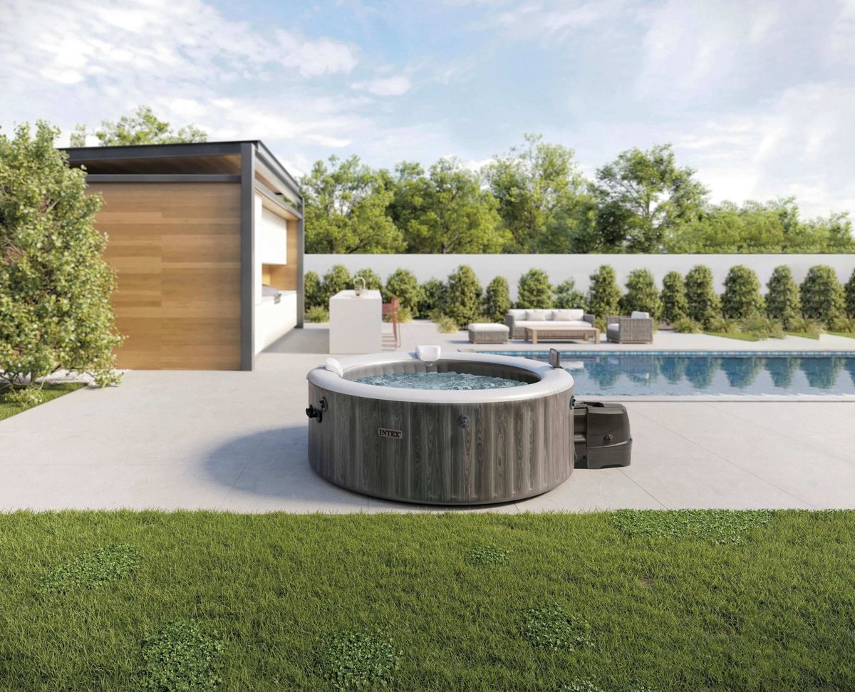 Intex 6-persoons Deluxe Round Bubble Spa Set Greywood - afbeelding 2