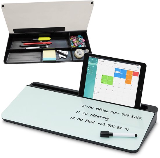 Organiseur de bureau avec mini tableau blanc - noir