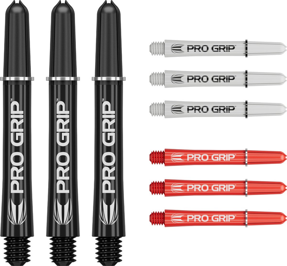 Target Pro Grip 3 Set Black White Red - Dart Shafts