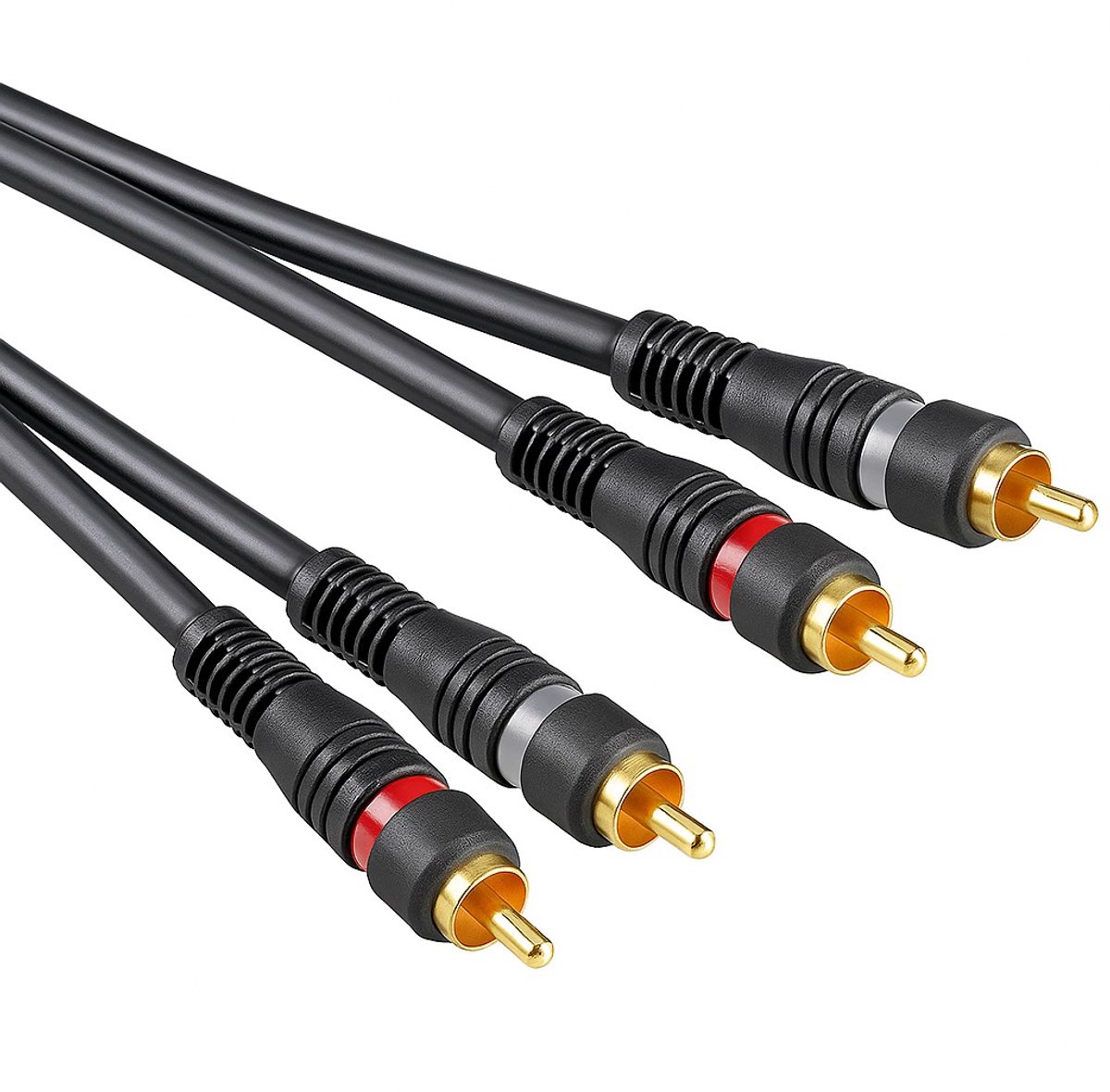 Tulp kabel - Dubbel afgeschermd - Verguld - 3 meter - Zwart - Allteq