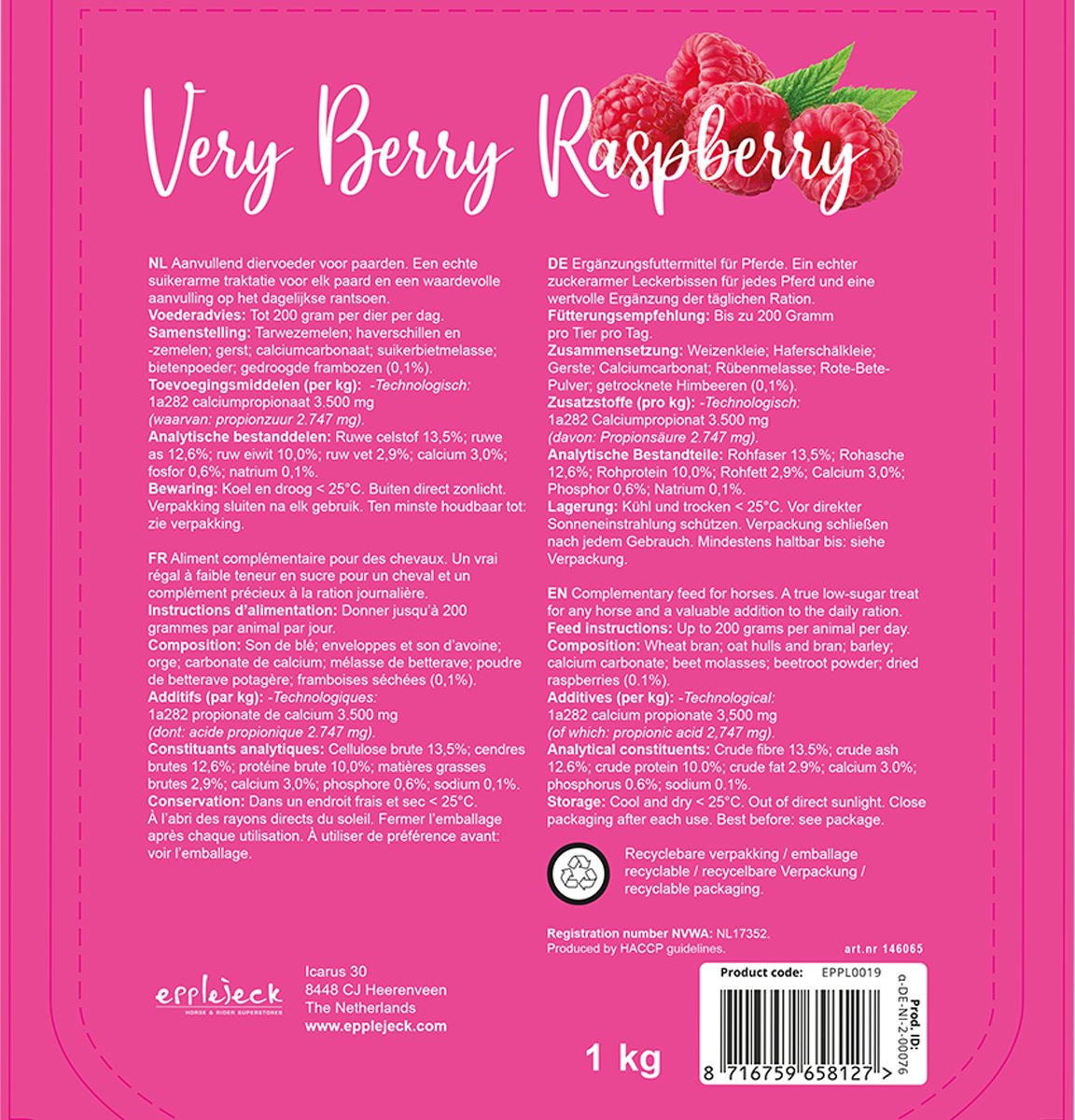 Epplejeck Paardensnoepjes Epplejeck Ejvery Berry Raspberry