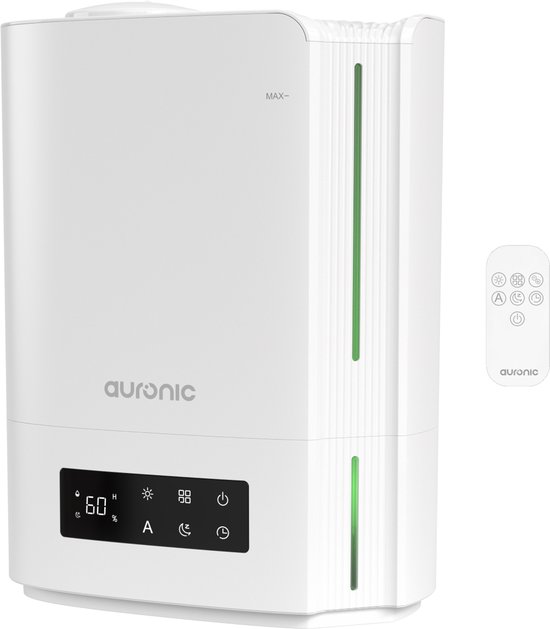 Humidificateur Auronic - 5 litres - Convient pour salon, bureau, chambre, Chambre de bébé et plus encore - Sans BPA - Wit
