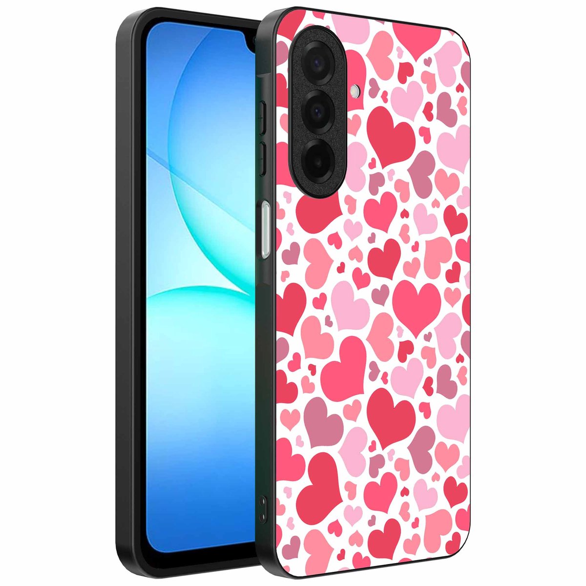 Geschikt voor Samsung Galaxy A17 Telefoonhoesje met Hartjes Print - Hearts Design TPU Backcover Case - Kinder Hoesje met Hartjes Design - Smartphonica geschikt voor Samsung Galaxy A17