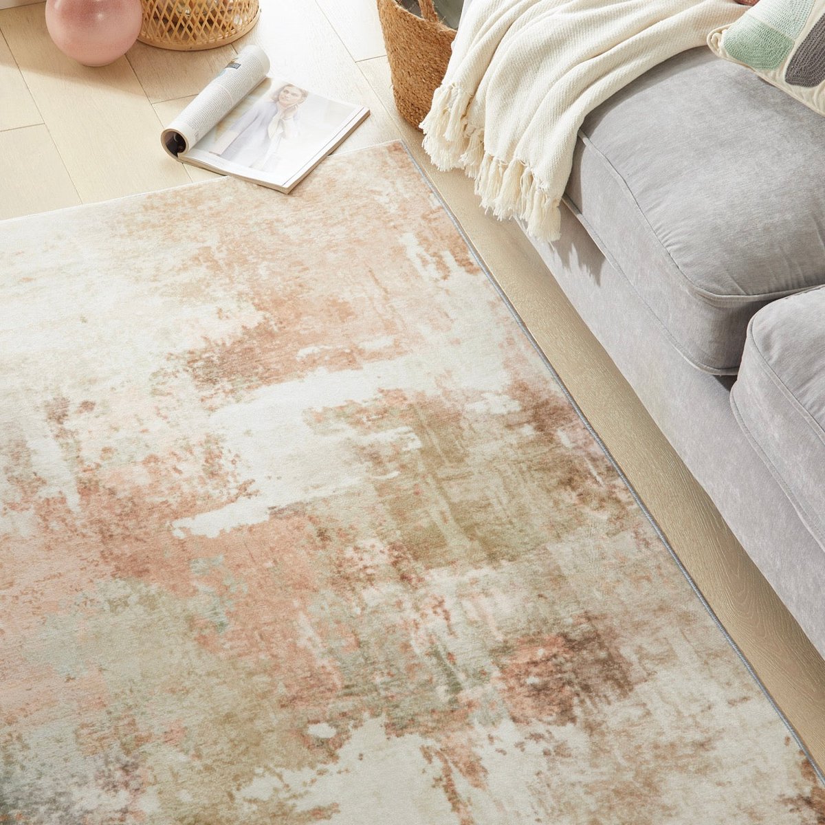 Concept Looms Liberty LIB105 Spring Vloerkleed - 160 x 230 cm - Veelkleurig - Rechthoekig - Polyester - Woonkamer, Eetkamer, Slaapkamer, Keuken - Abstract - Modern, Wasbaar