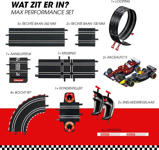 Carrera Go!!! Racebaan - Speelgoed - Speed Zone Formule 1 - Max Verstappen No.1 vs. Lewis Hamilton No.44 - 6,3m - 1:43