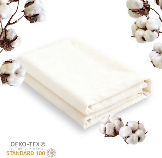 Dream textiles Drap Flanelle Ivoire - Double 200x260 cm - 100% Katoen - Merveilleusement Chaud - Super Doux -