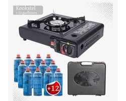 Draagbaar Gasfornuis - Camping Kookstel - Gas Stove - Gasfornuis - Kooktoestel - Outdoor - Op Reis - 12 gasflessen
